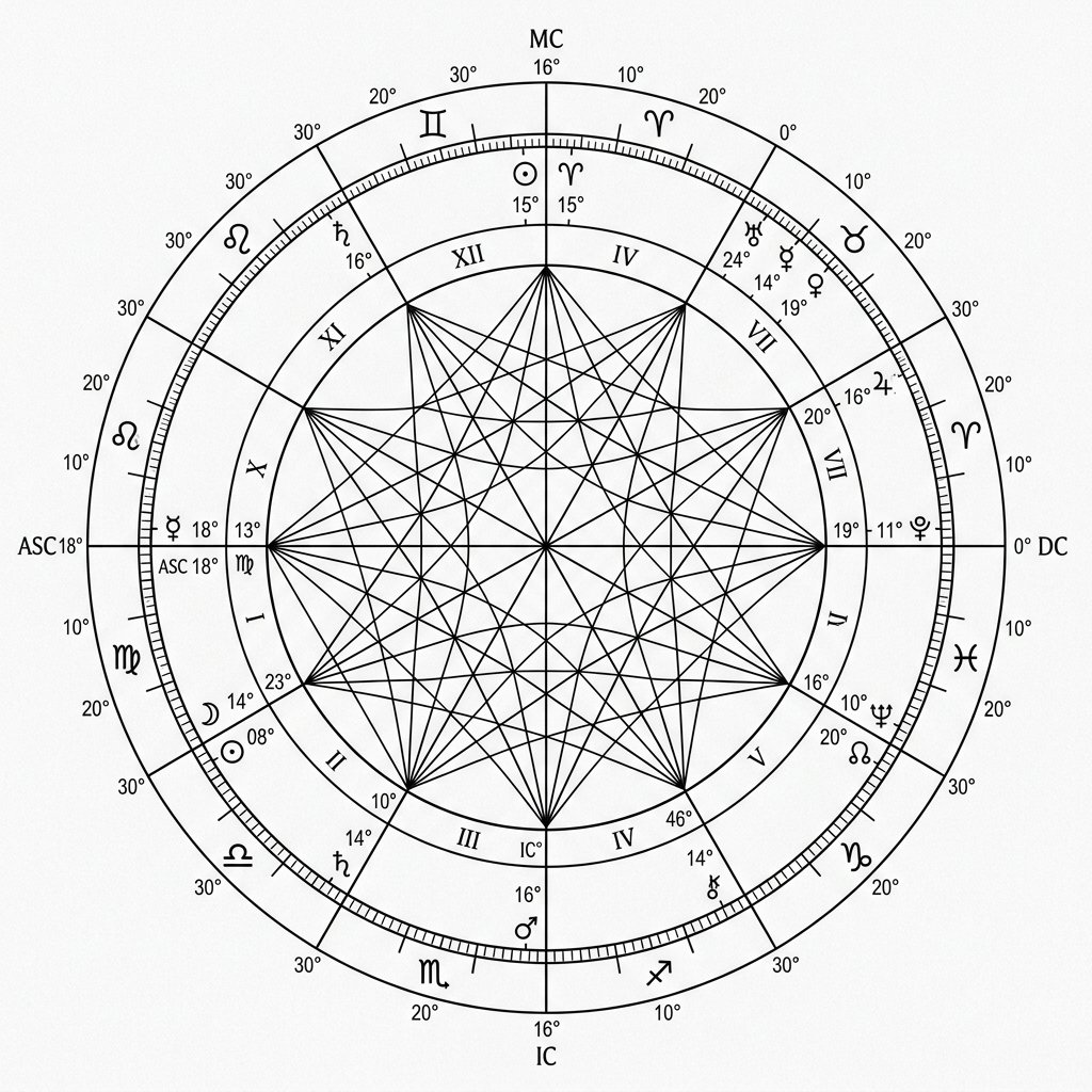 Technical Aspect Star Web Natal Wheel